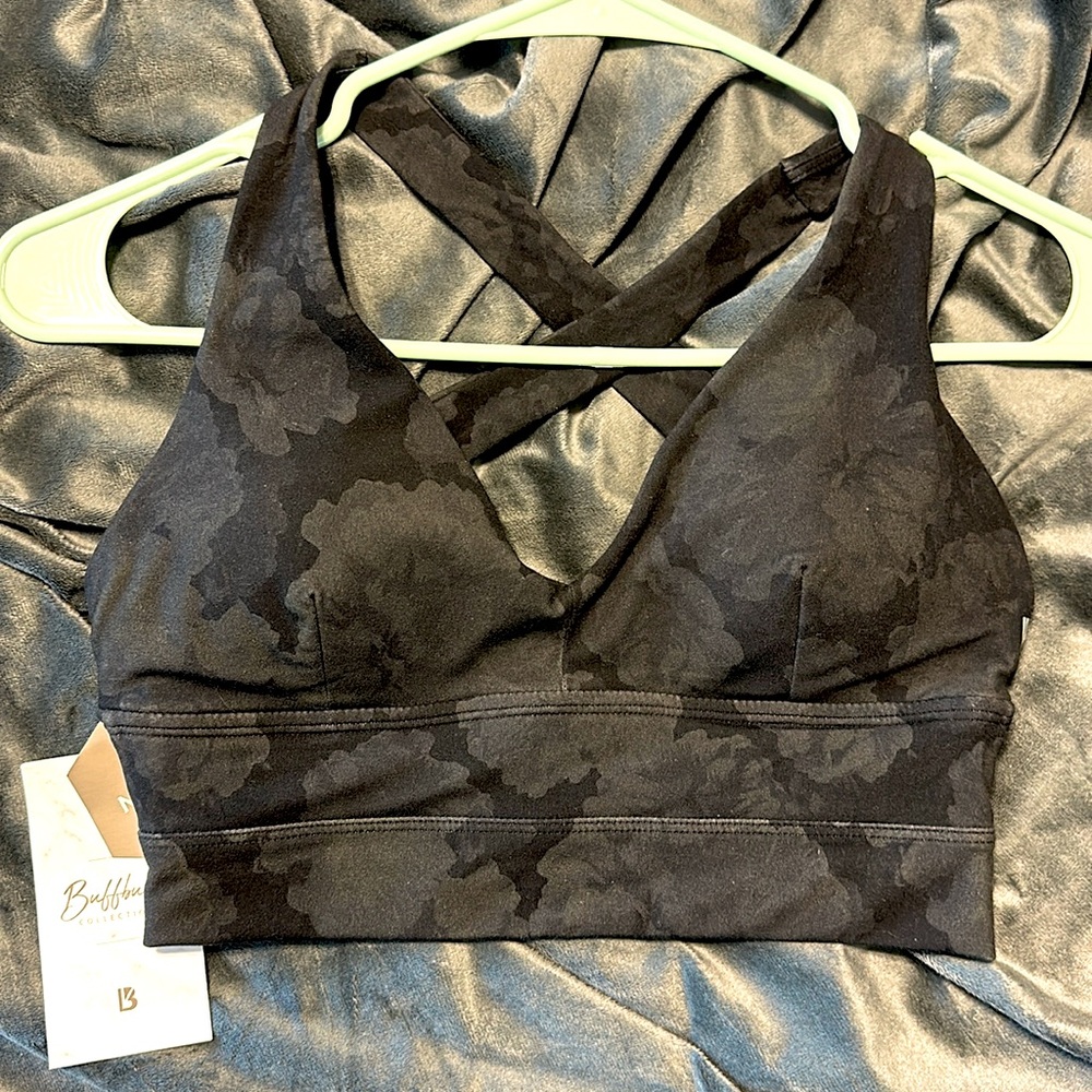 Buffbunny Alpha sports bra black dahlia print